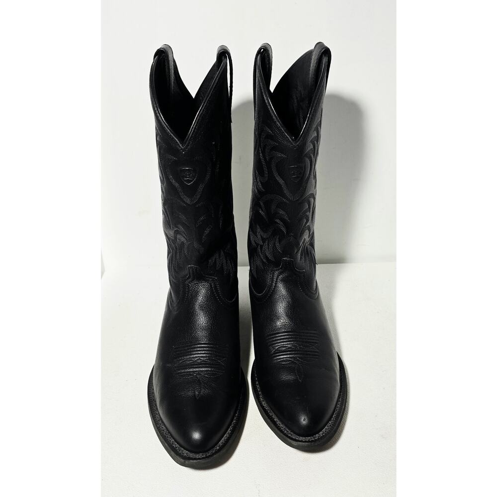 Ariat Heritage Men's Western R-Toe Black Leather Cowboy Boots Size 12 D - Picture 3 of 13